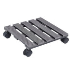 Soportes con ruedas para plantas 4 uds gris WPC 30x30x7,5 cm