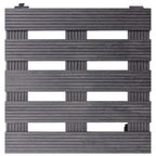 Soportes con ruedas para plantas 4 uds gris WPC 30x30x7,5 cm