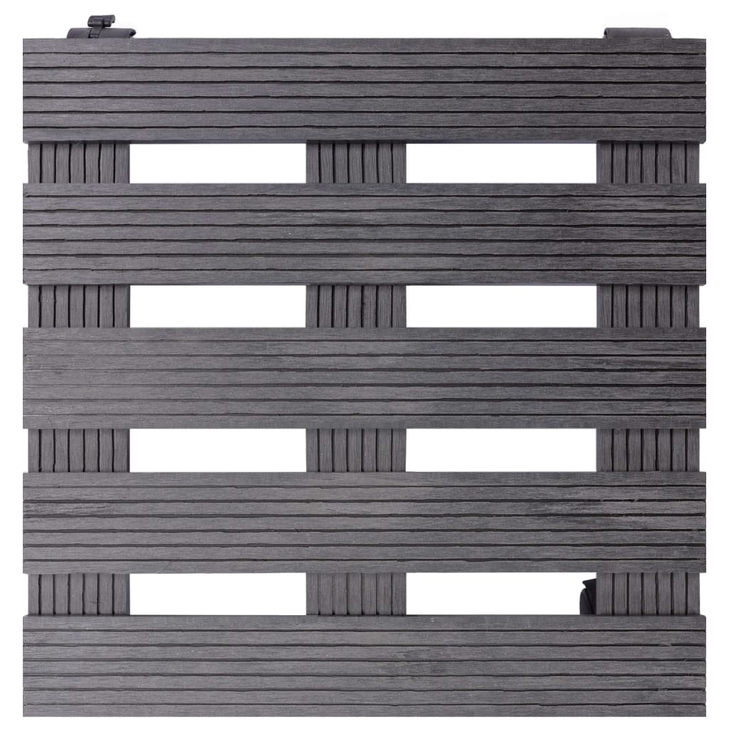 Soportes con ruedas para plantas 4 uds gris WPC 30x30x7,5 cm