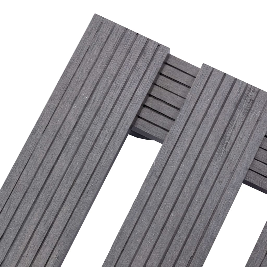 Soportes con ruedas para plantas 4 uds gris WPC 30x30x7,5 cm