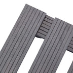 Soportes con ruedas para plantas 4 uds gris WPC 30x30x7,5 cm