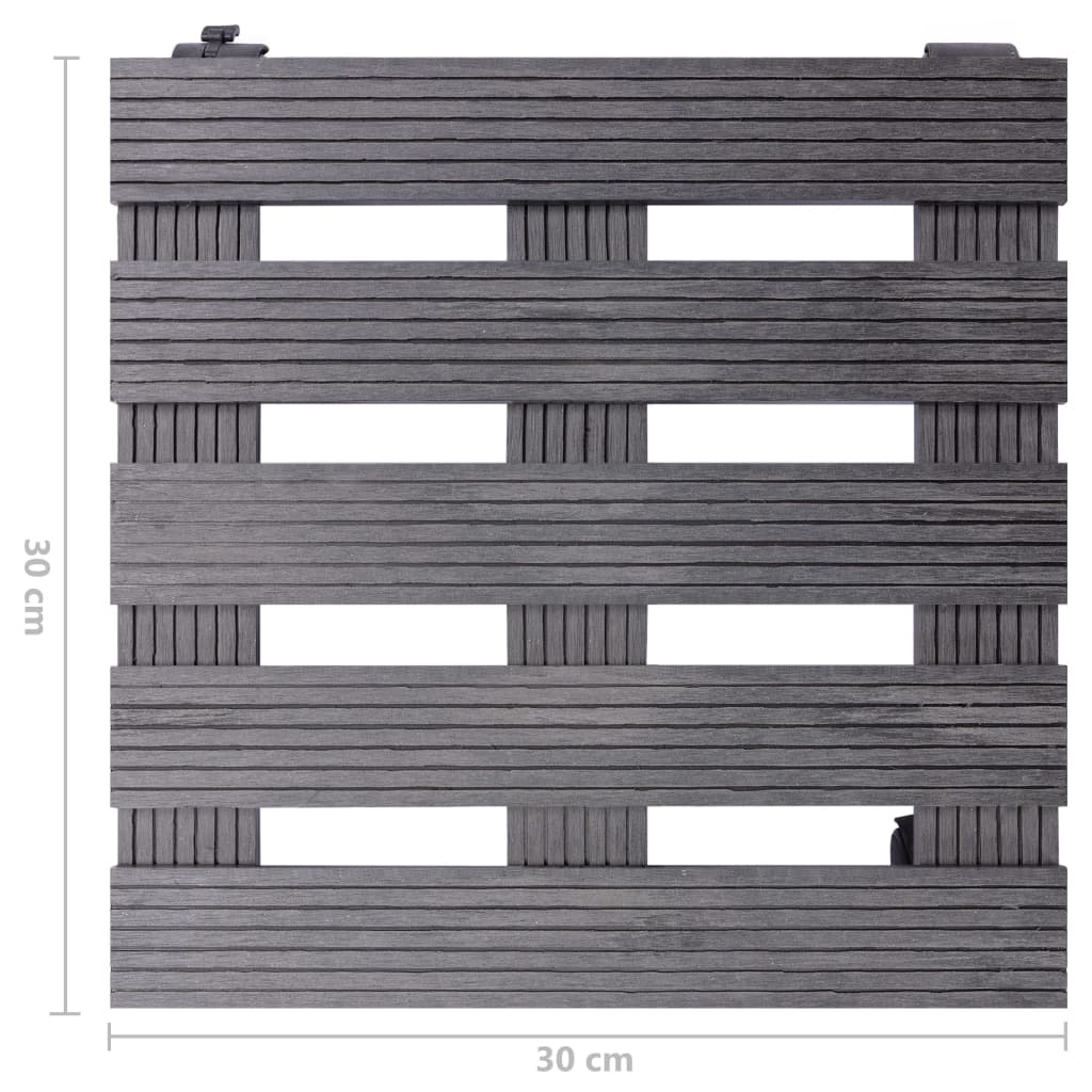 Soportes con ruedas para plantas 4 uds gris WPC 30x30x7,5 cm