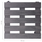 Soportes con ruedas para plantas 4 uds gris WPC 30x30x7,5 cm