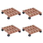 Soportes con ruedas para plantas 4 uds gris WPC 30x30x7,5 cm