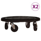 Soporte con ruedas para plantas 2 uds negro diámetro 40cm 275kg
