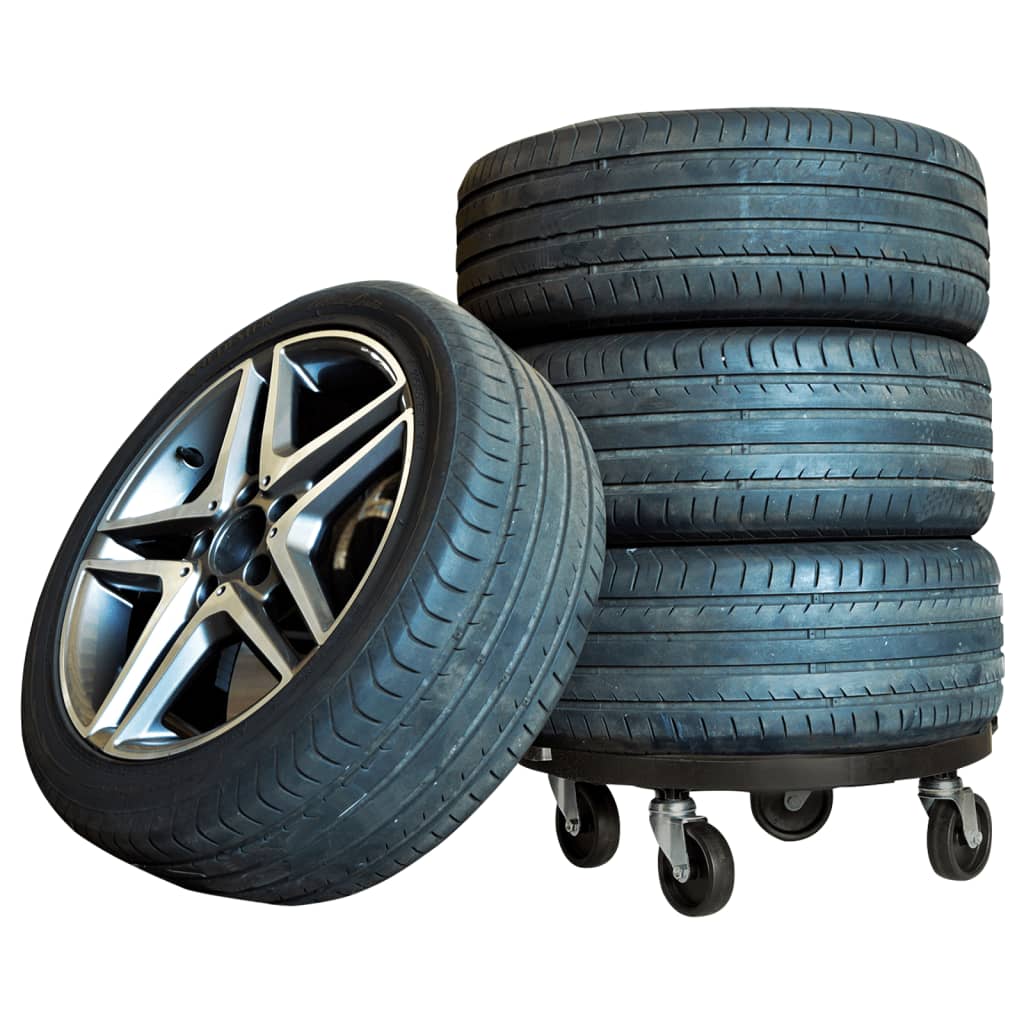 Soporte con ruedas para plantas 2 uds negro diámetro 40cm 275kg