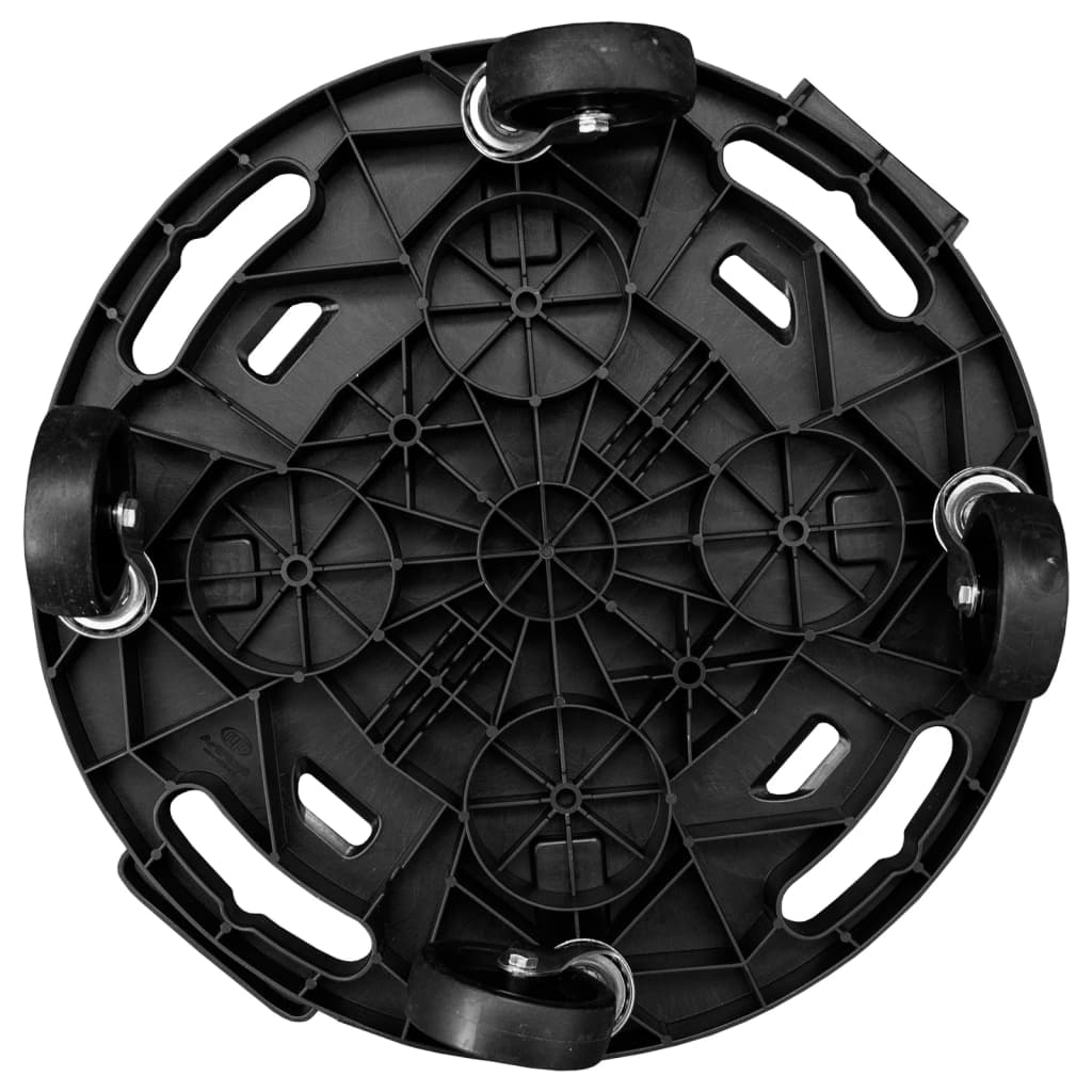 Soporte con ruedas para plantas 2 uds negro diámetro 40cm 275kg
