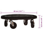 Soporte con ruedas para plantas 2 uds negro diámetro 40cm 275kg
