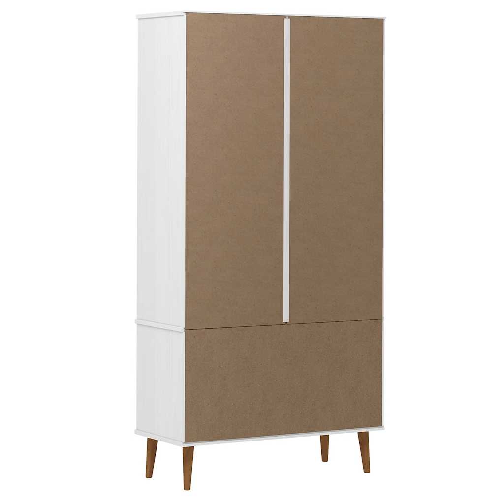Mueble vitrina MOLDE madera maciza de pino blanco 90x35x175 cm
