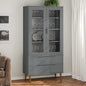 Mueble vitrina MOLDE madera maciza de pino blanco 90x35x175 cm