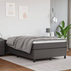 Cama box spring con colchón cuero sintético blanco 120x190 cm