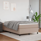 Cama box spring con colchón cuero sintético blanco 120x190 cm
