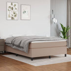 Cama box spring con colchón cuero sintético blanco 120x190 cm