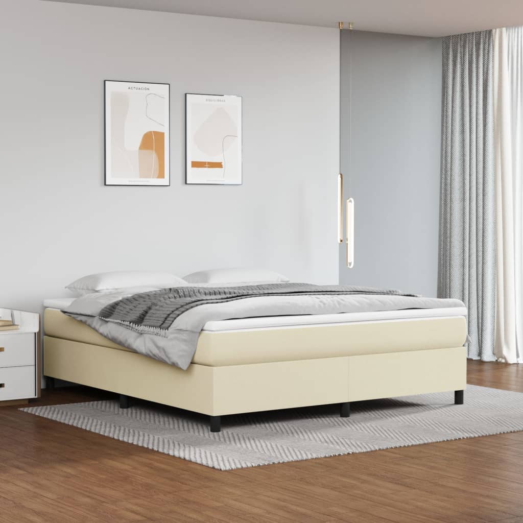 Cama box spring con colchón cuero sintético blanco 120x190 cm