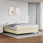 Cama box spring con colchón cuero sintético blanco 120x190 cm