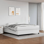 Cama box spring con colchón cuero sintético blanco 120x190 cm
