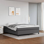 Cama box spring con colchón cuero sintético blanco 120x190 cm
