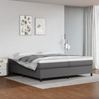 Cama box spring con colchón cuero sintético blanco 120x190 cm