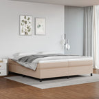 Cama box spring con colchón cuero sintético blanco 120x190 cm