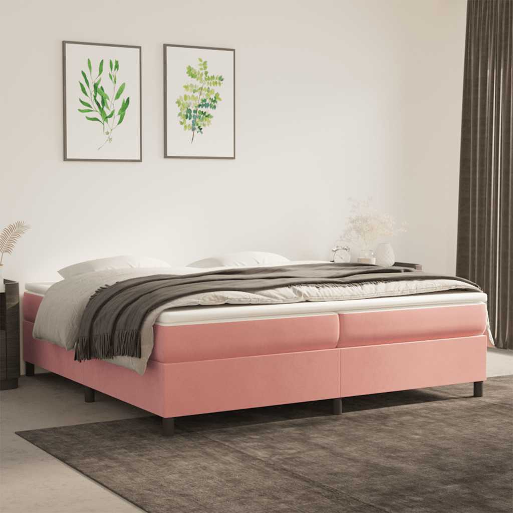 Cama box spring con colchón cuero sintético blanco 100x200 cm