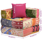 Puf modular con cojín de tela Patchwork