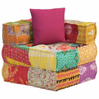 Puf modular con cojín de tela Patchwork