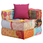 Puf modular con cojín de tela Patchwork