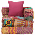 Puf modular con cojín de tela Patchwork
