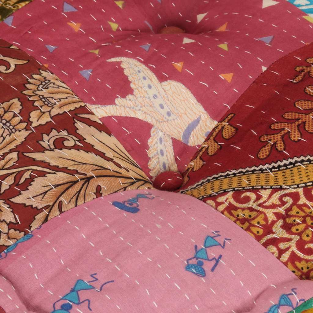 Puf modular con cojín de tela Patchwork