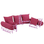 Juego de cojines 7 piezas tela rosa