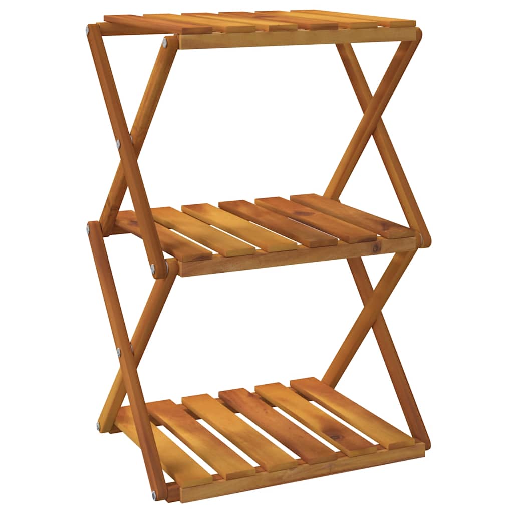 Estantería plegable 3 alturas madera acacia marrón 43x31x63 cm