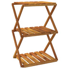 Estantería plegable 3 alturas madera acacia marrón 43x31x63 cm
