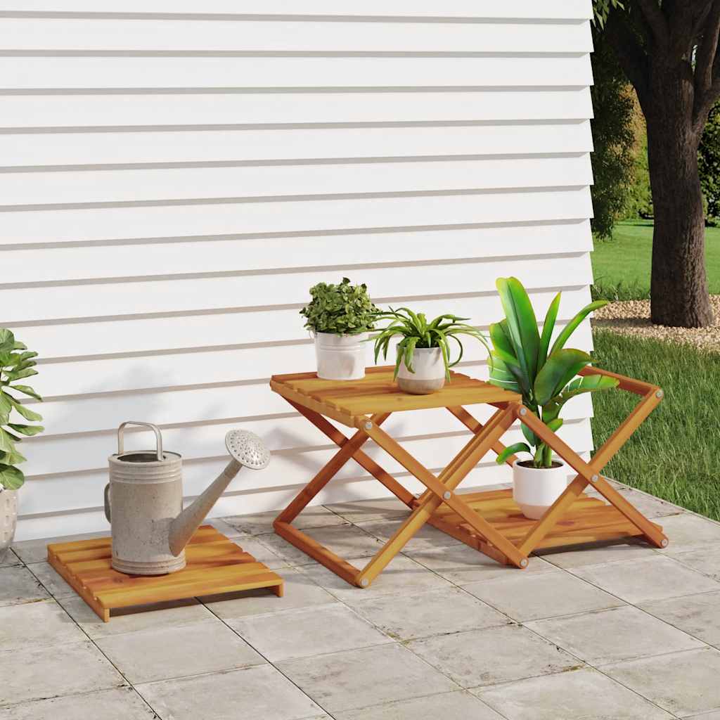 Estantería plegable 3 alturas madera acacia marrón 43x31x63 cm