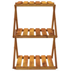 Estantería plegable 3 alturas madera acacia marrón 43x31x63 cm