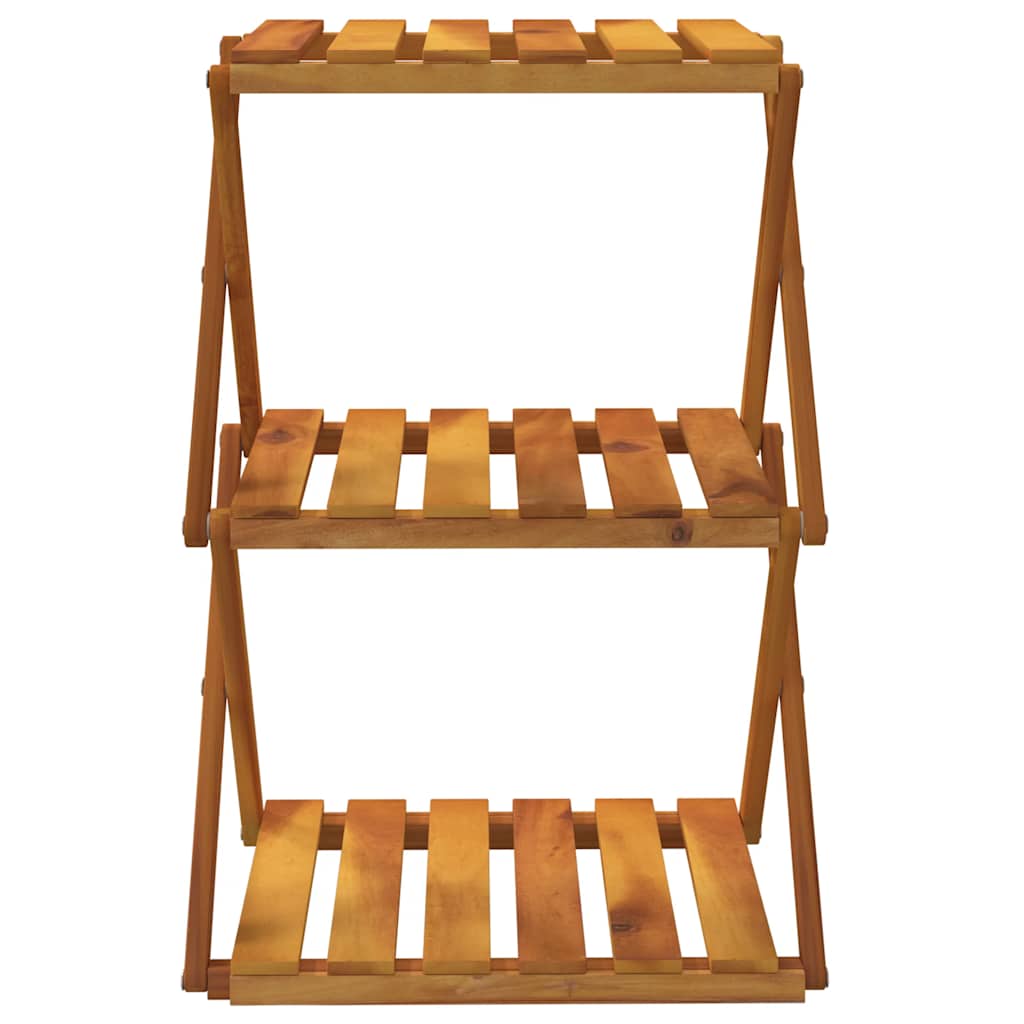 Estantería plegable 3 alturas madera acacia marrón 43x31x63 cm