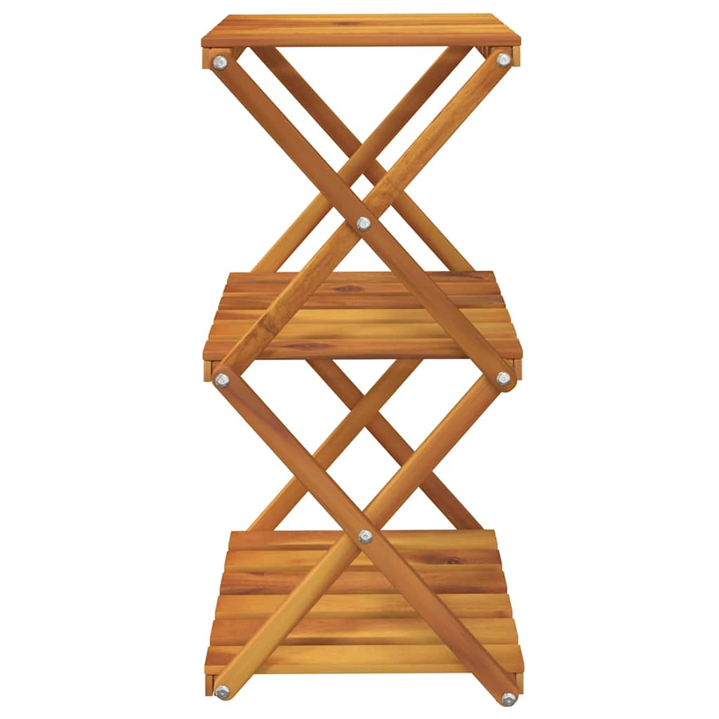 Estantería plegable 3 alturas madera acacia marrón 43x31x63 cm