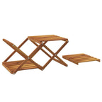 Estantería plegable 3 alturas madera acacia marrón 43x31x63 cm