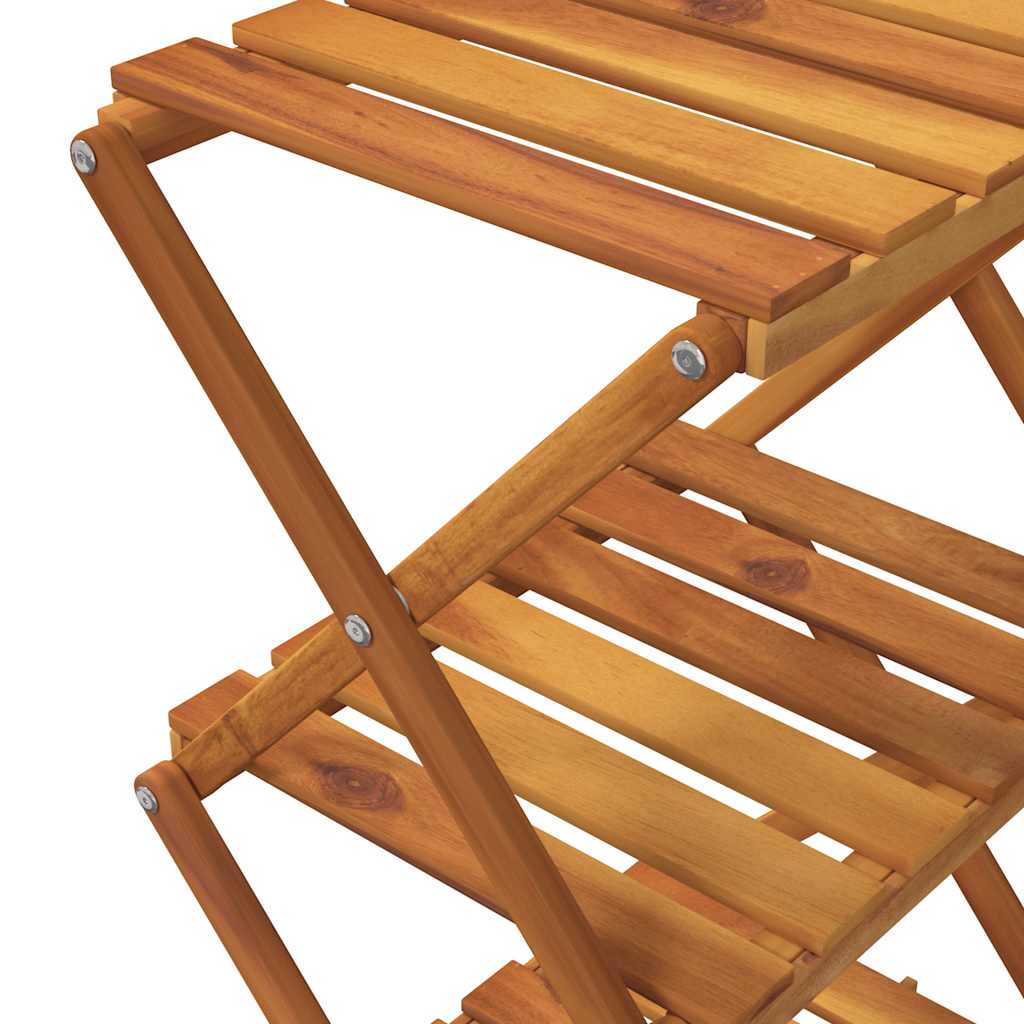 Estantería plegable 3 alturas madera acacia marrón 43x31x63 cm