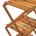 Estantería plegable 3 alturas madera acacia marrón 43x31x63 cm