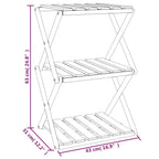 Estantería plegable 3 alturas madera acacia marrón 43x31x63 cm