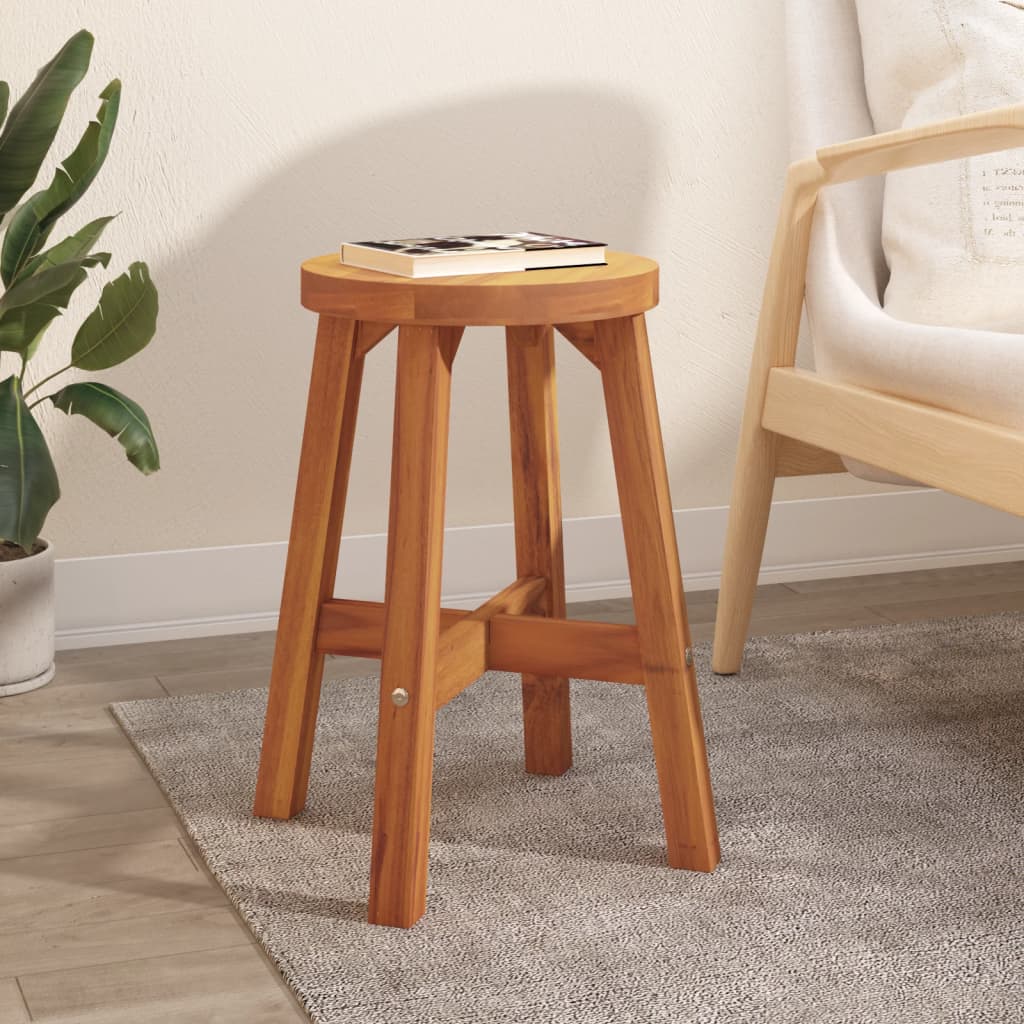 Taburete rectangular madera maciza de acacia 45x29x45 cm