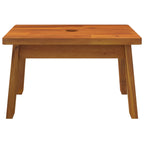 Taburete de madera maciza de acacia 38x26x22 cm