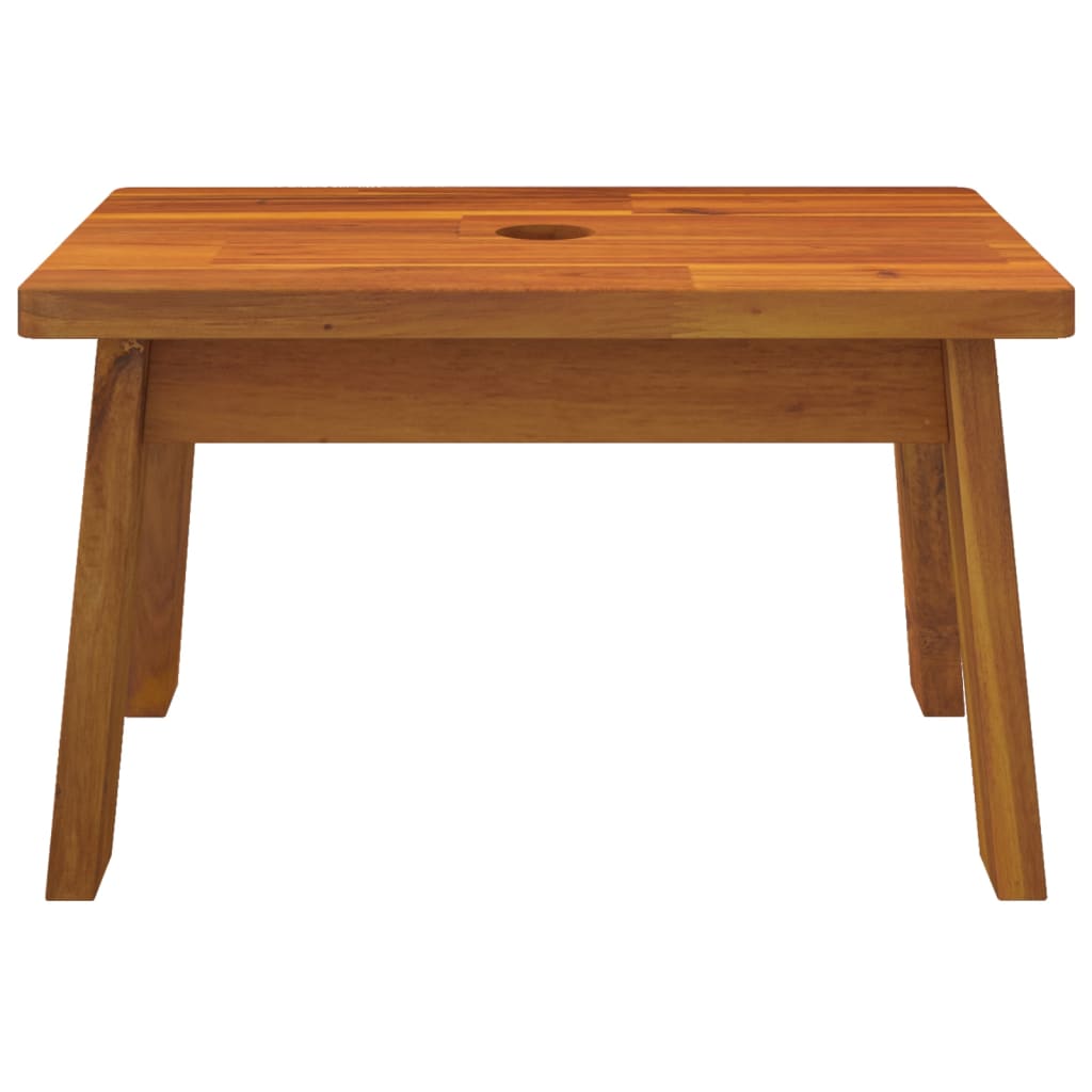 Taburete de madera maciza de acacia 38x26x22 cm
