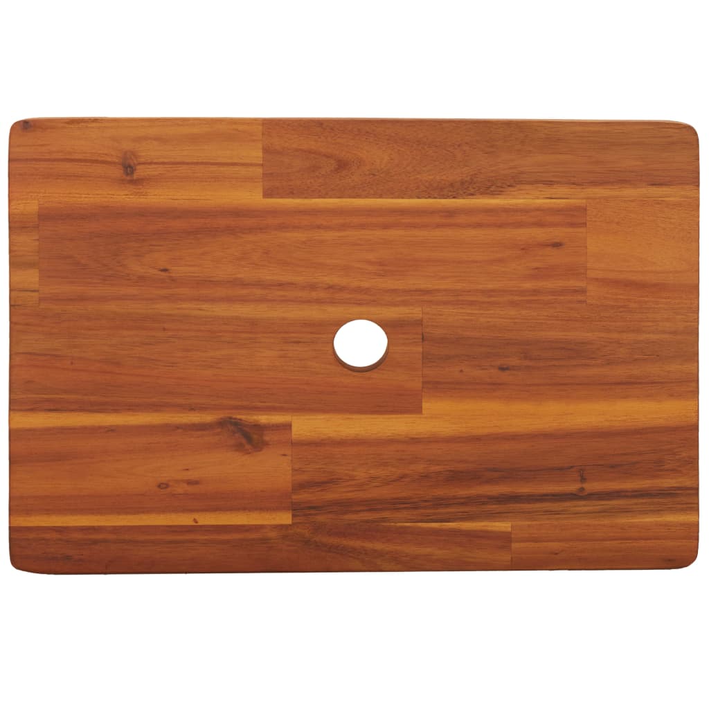 Taburete de madera maciza de acacia 38x26x22 cm