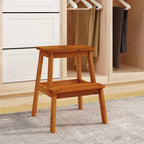 Taburete 2 peldaños madera maciza de acacia 40x38x50 cm