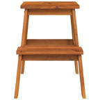 Taburete 2 peldaños madera maciza de acacia 40x38x50 cm