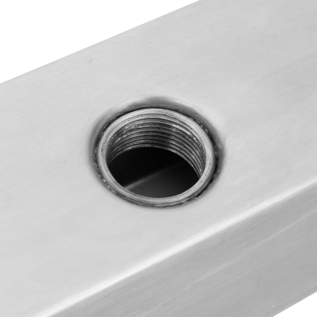 Fuente de piscina en cascada rectangular acero inoxidable 110cm