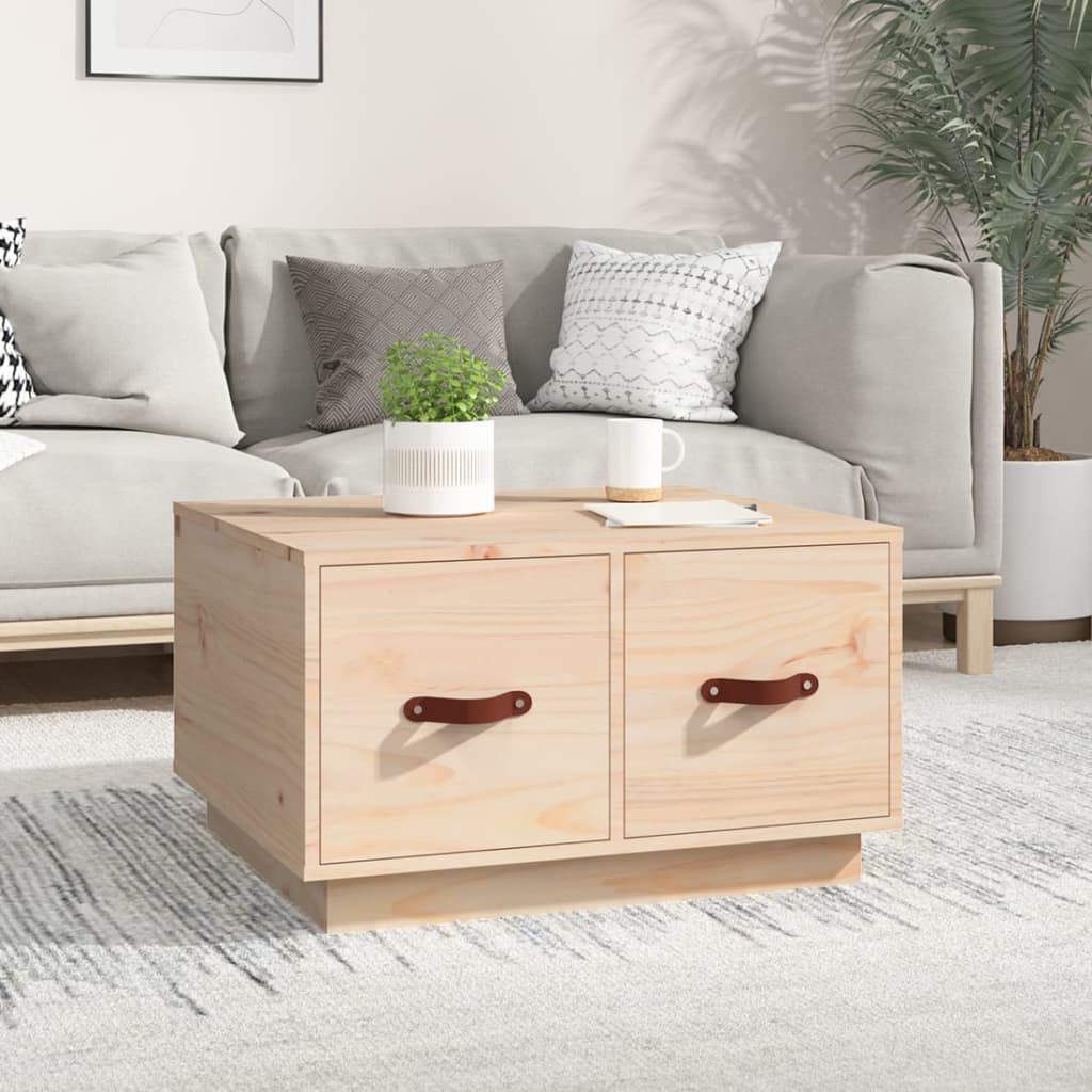 Mesa de centro de madera maciza de pino 110x55x45 cm