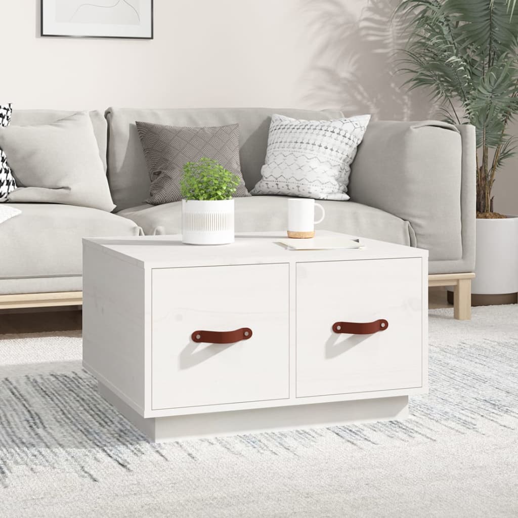 Mesa de centro de madera maciza de pino 110x55x45 cm