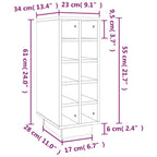 Botellero madera maciza de pino 23x34x61 cm